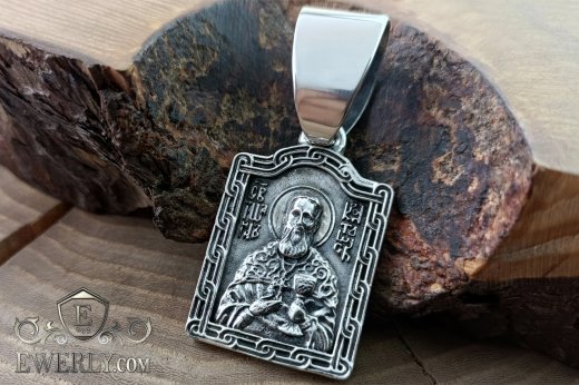 Pendant-icon Nicholas the Wonderworker, Sterling silver to buy